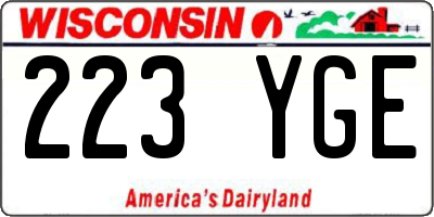 WI license plate 223YGE