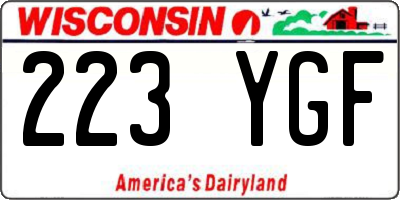 WI license plate 223YGF