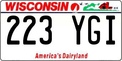 WI license plate 223YGI