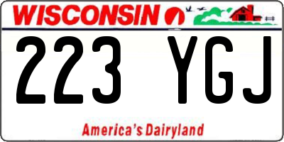 WI license plate 223YGJ