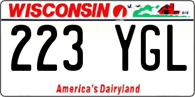 WI license plate 223YGL
