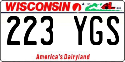 WI license plate 223YGS