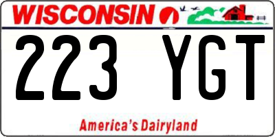 WI license plate 223YGT