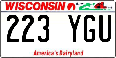 WI license plate 223YGU