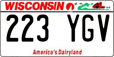 WI license plate 223YGV