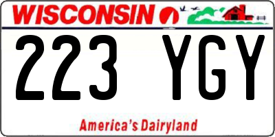 WI license plate 223YGY