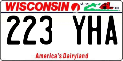 WI license plate 223YHA