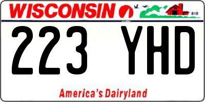WI license plate 223YHD