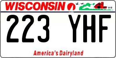 WI license plate 223YHF