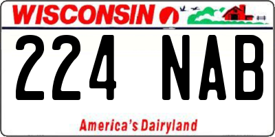 WI license plate 224NAB