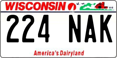 WI license plate 224NAK