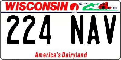 WI license plate 224NAV