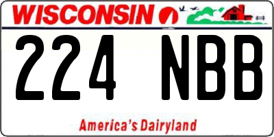 WI license plate 224NBB