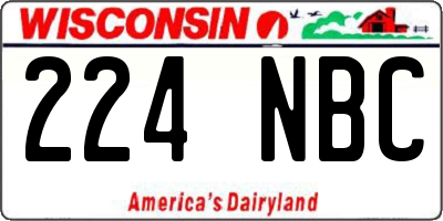 WI license plate 224NBC