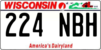 WI license plate 224NBH
