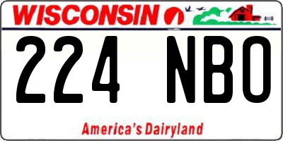 WI license plate 224NBO