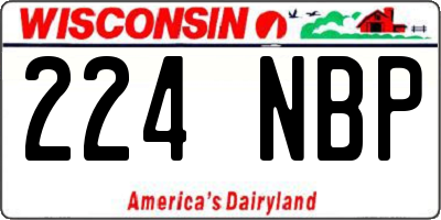 WI license plate 224NBP