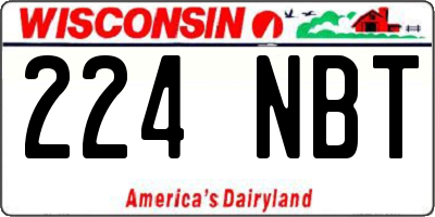 WI license plate 224NBT