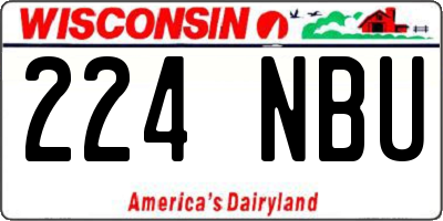 WI license plate 224NBU