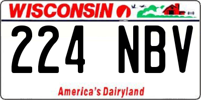 WI license plate 224NBV