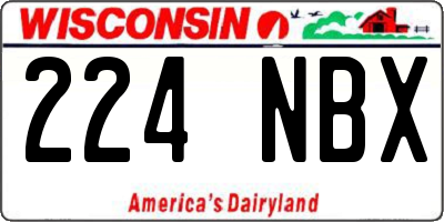 WI license plate 224NBX