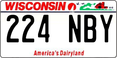 WI license plate 224NBY