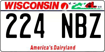 WI license plate 224NBZ