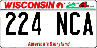 WI license plate 224NCA