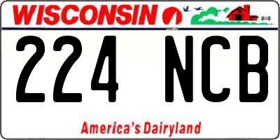WI license plate 224NCB