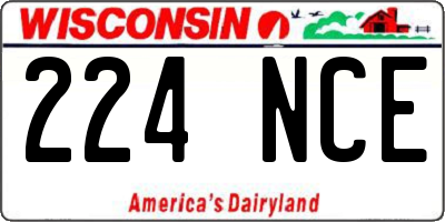 WI license plate 224NCE