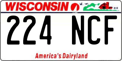 WI license plate 224NCF