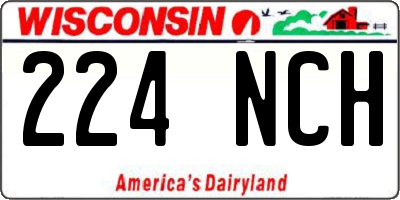WI license plate 224NCH