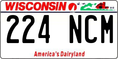 WI license plate 224NCM