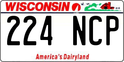 WI license plate 224NCP