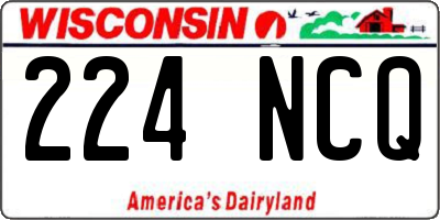 WI license plate 224NCQ