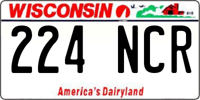 WI license plate 224NCR