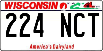 WI license plate 224NCT