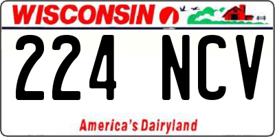 WI license plate 224NCV