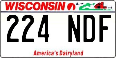 WI license plate 224NDF