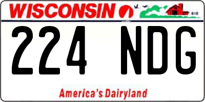 WI license plate 224NDG