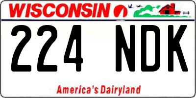 WI license plate 224NDK