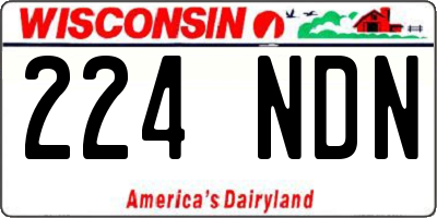 WI license plate 224NDN