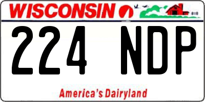 WI license plate 224NDP