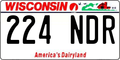 WI license plate 224NDR