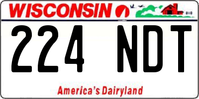 WI license plate 224NDT