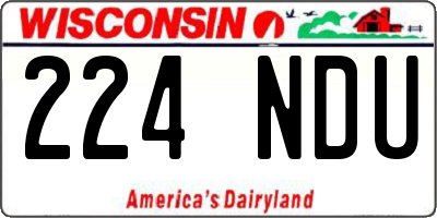 WI license plate 224NDU