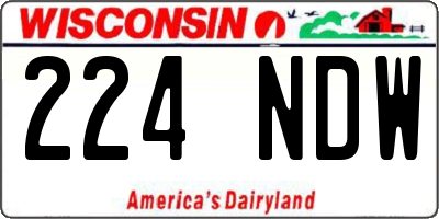 WI license plate 224NDW