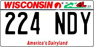 WI license plate 224NDY