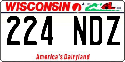 WI license plate 224NDZ