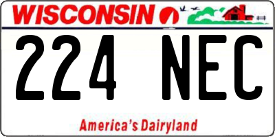 WI license plate 224NEC